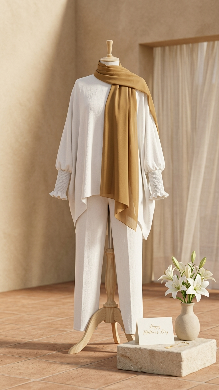 Hijabii Caramel plain chiffon hijab – view 2