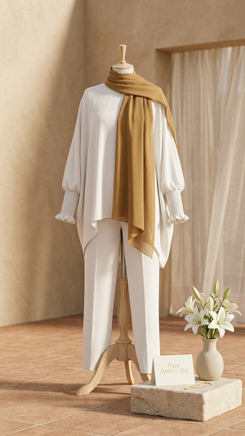 Hijabii Caramel plain chiffon hijab – view 2