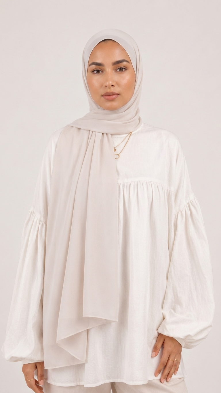 Hijabii Stone plain chiffon hijab