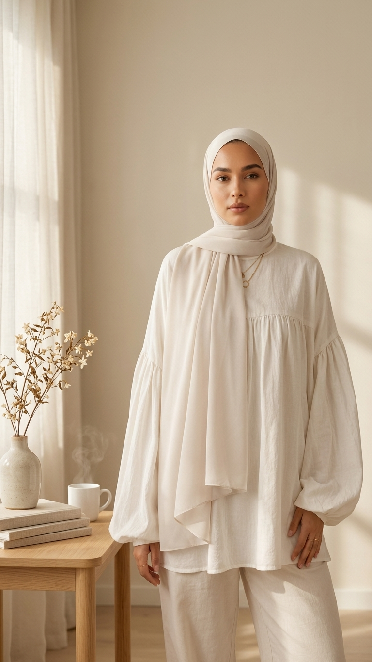 Hijabii Stone plain chiffon hijab – view 4