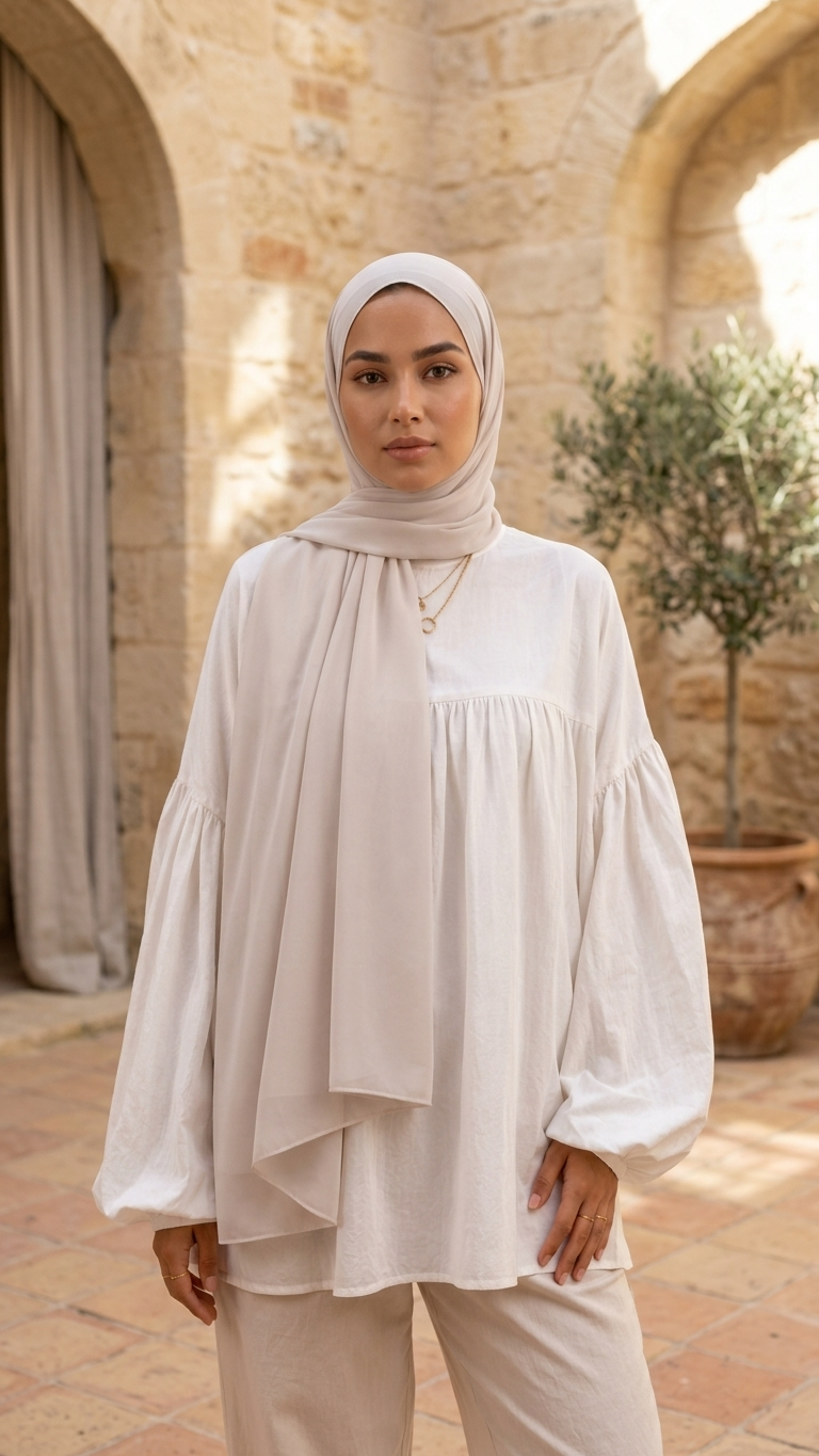 Hijabii Stone plain chiffon hijab – view 5