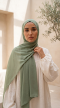 Hijabii Soft Green plain chiffon hijab