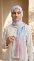 Hijabii Printed Chiffon Hijab J2 Pastel Bloom