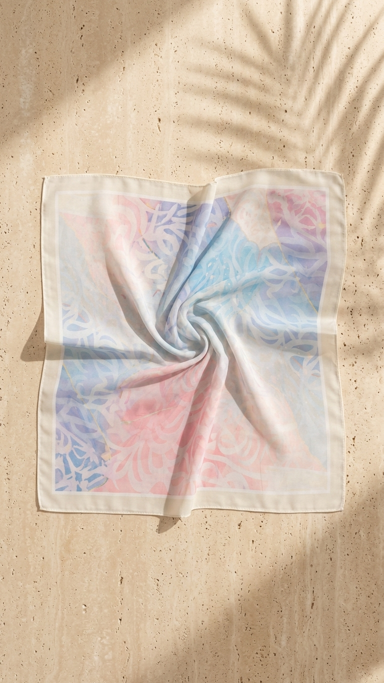 Hijabii Printed Chiffon Hijab J2 Pastel Bloom – view 5