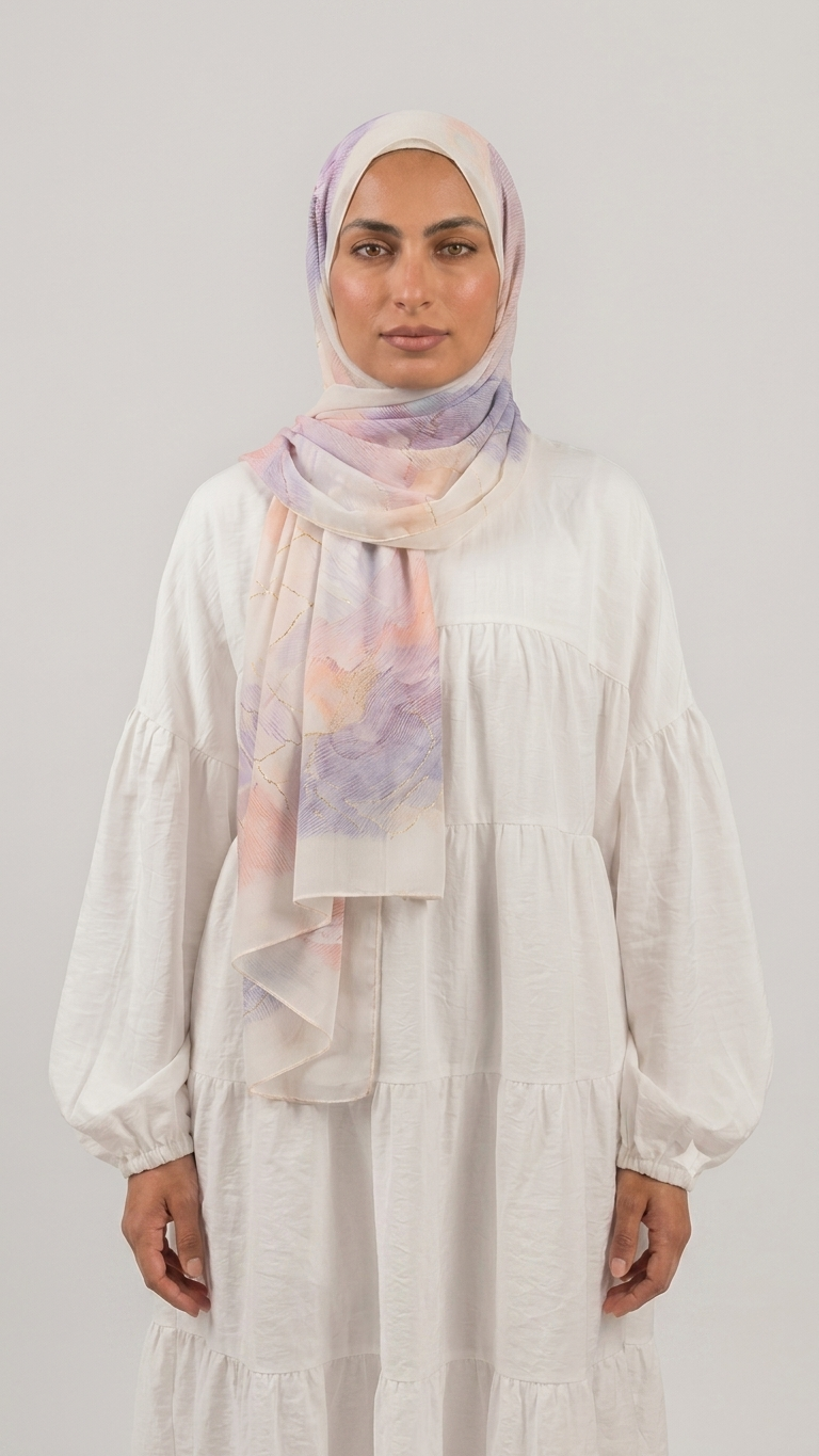 Hijabii Printed Chiffon Hijab – Style 1