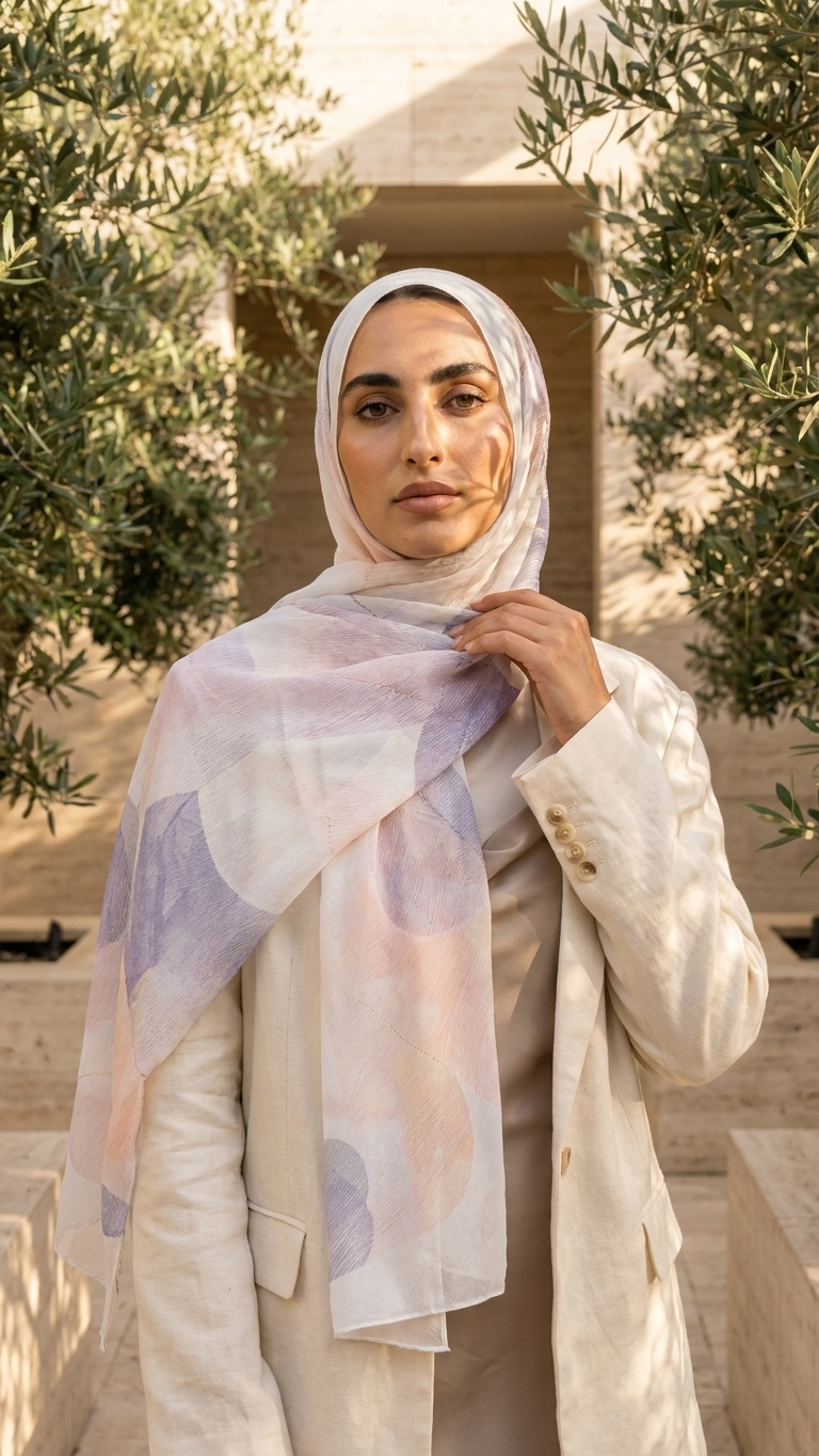Hijabii Printed Chiffon Hijab – Style 10
