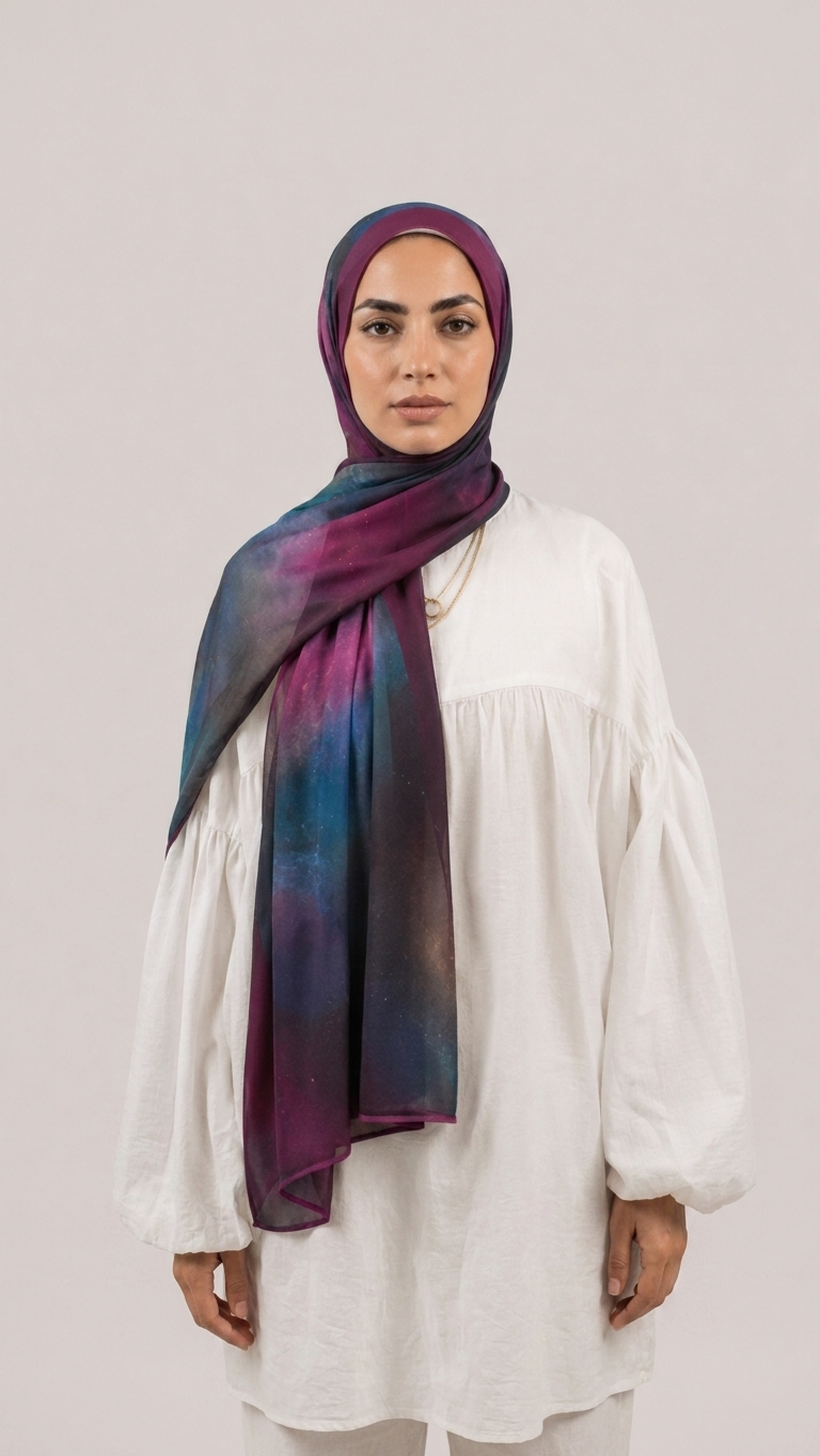 Hijabii Printed Chiffon Hijab – Style 11
