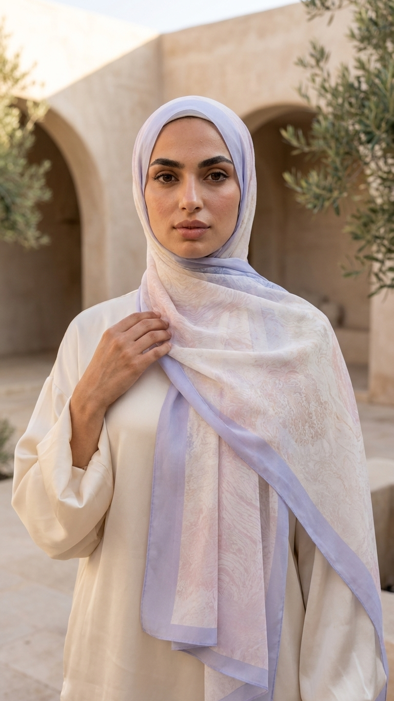 Hijabii Printed Chiffon Hijab – Style 13