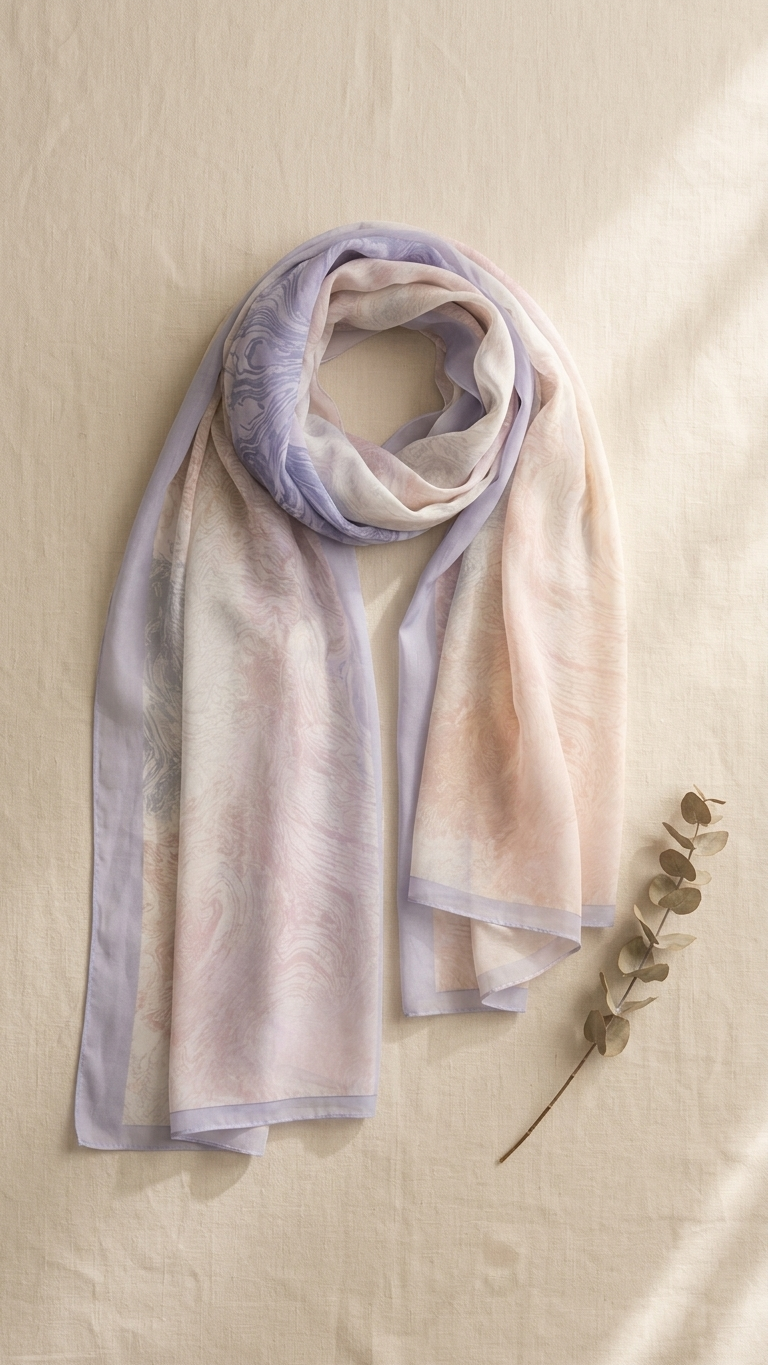 Hijabii Printed Chiffon Hijab – Style 13 – view 2