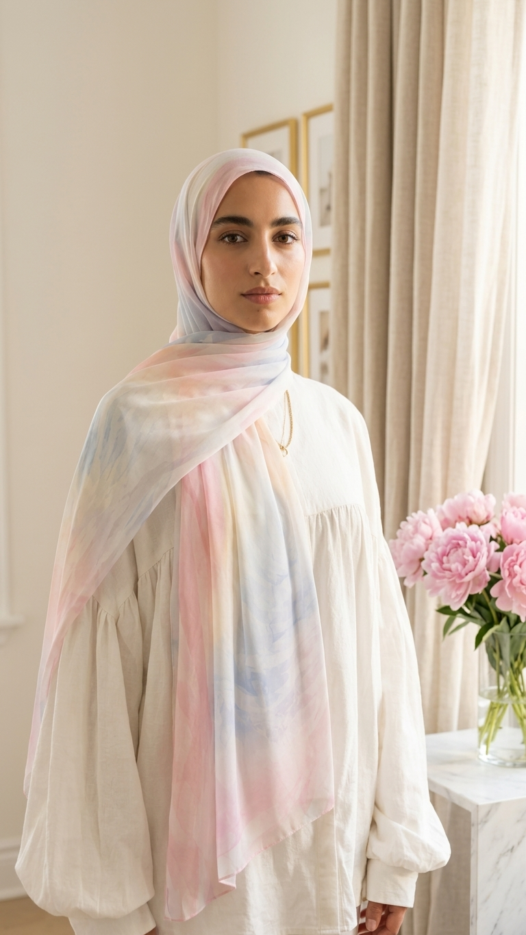 Hijabii Printed Chiffon Hijab – Style 2