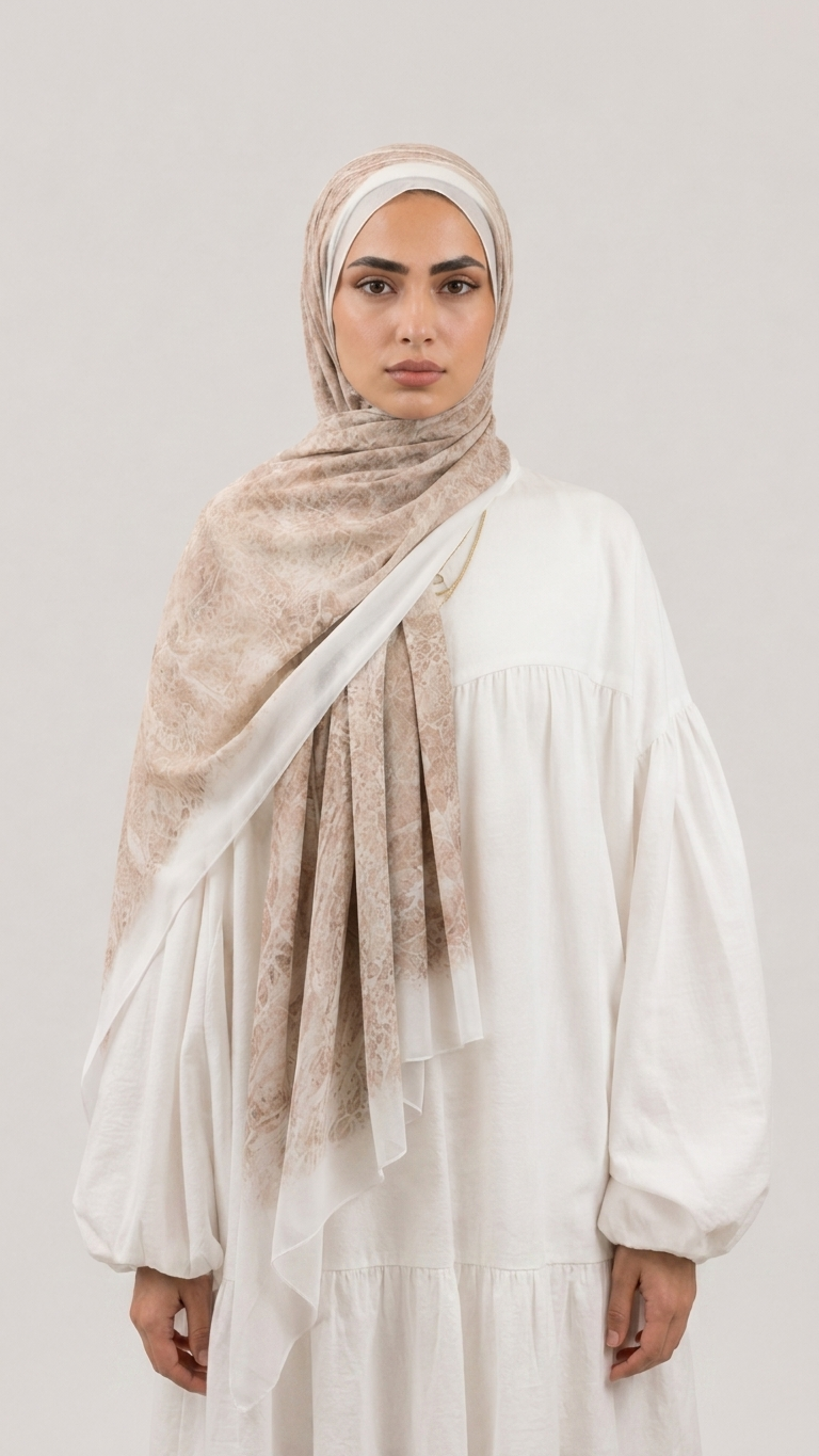 Hijabii Printed Chiffon Hijab – Style 3 – view 3