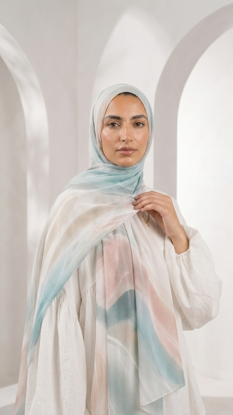 Hijabii Printed Chiffon Hijab – Style 4