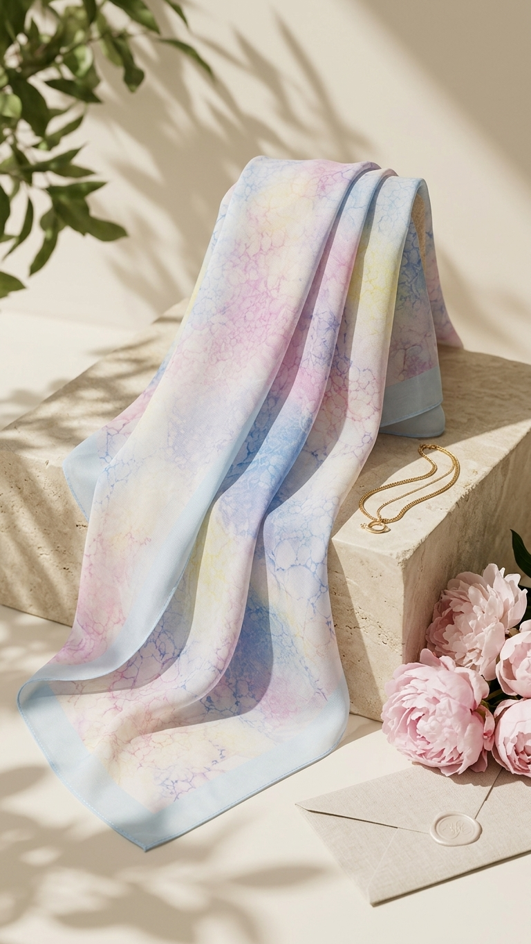 Hijabii Printed Chiffon Hijab – Style 5 – view 3