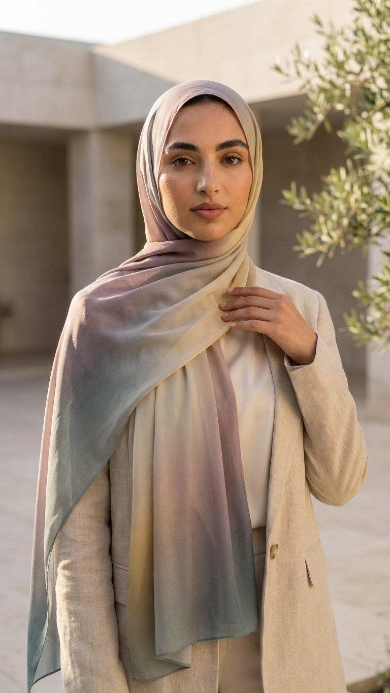 Hijabii Printed Chiffon Hijab – Style 6 – view 2