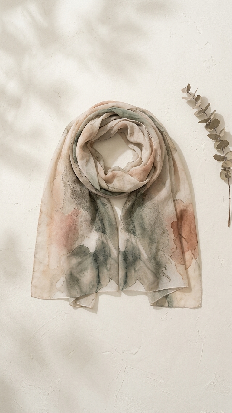 Hijabii Printed Chiffon Hijab – Style 9 – view 5