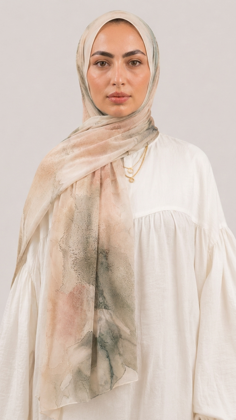 Hijabii Printed Chiffon Hijab – Style 9