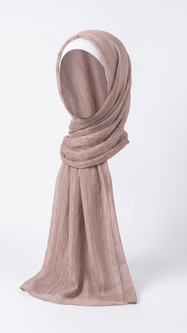 Silk Linen Hijab in Blush Pink - view 1
