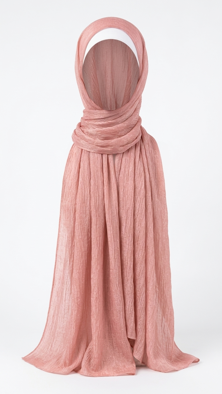 Silk Linen Hijab in Candy Pink - view 5