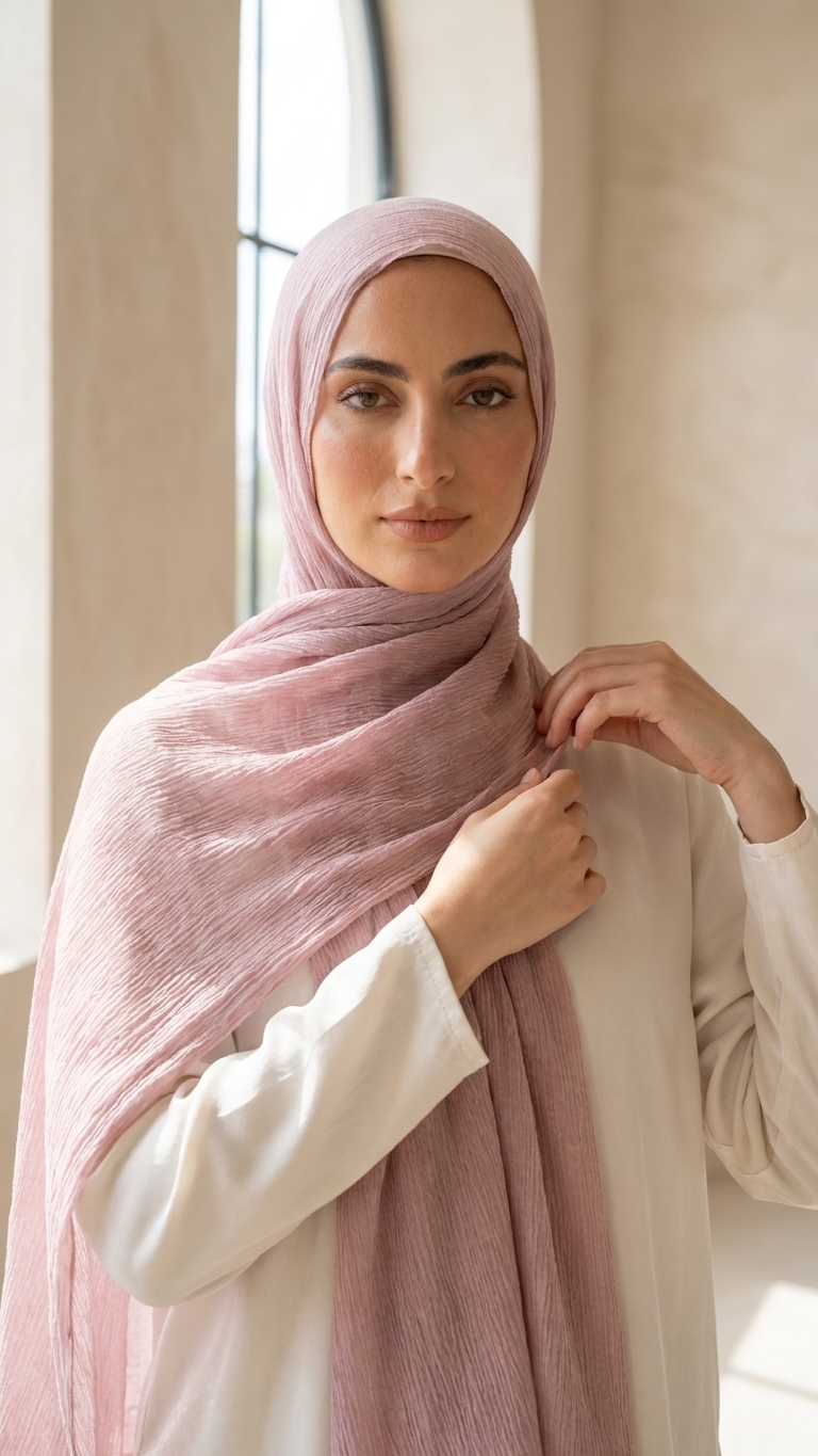 Silk Linen Hijab in Cashmere - view 2