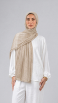 Silk Linen Hijab in Dust Brown - view 1