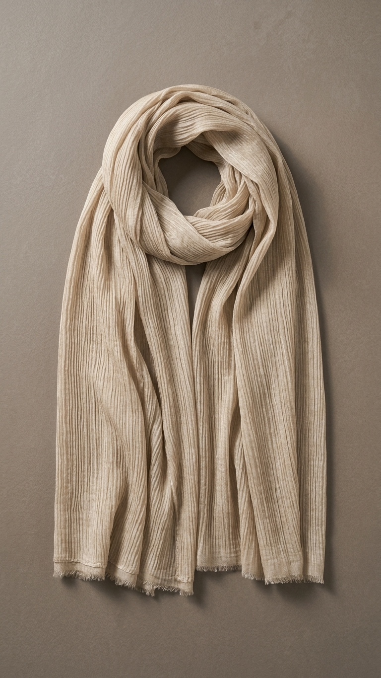 Silk Linen Hijab in Dust Brown - view 3