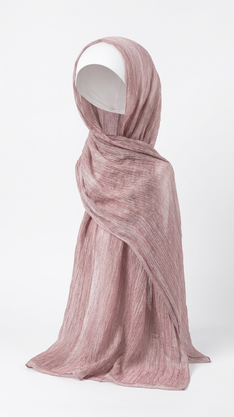 Silk Linen Hijab in Pastel Pink - view 5