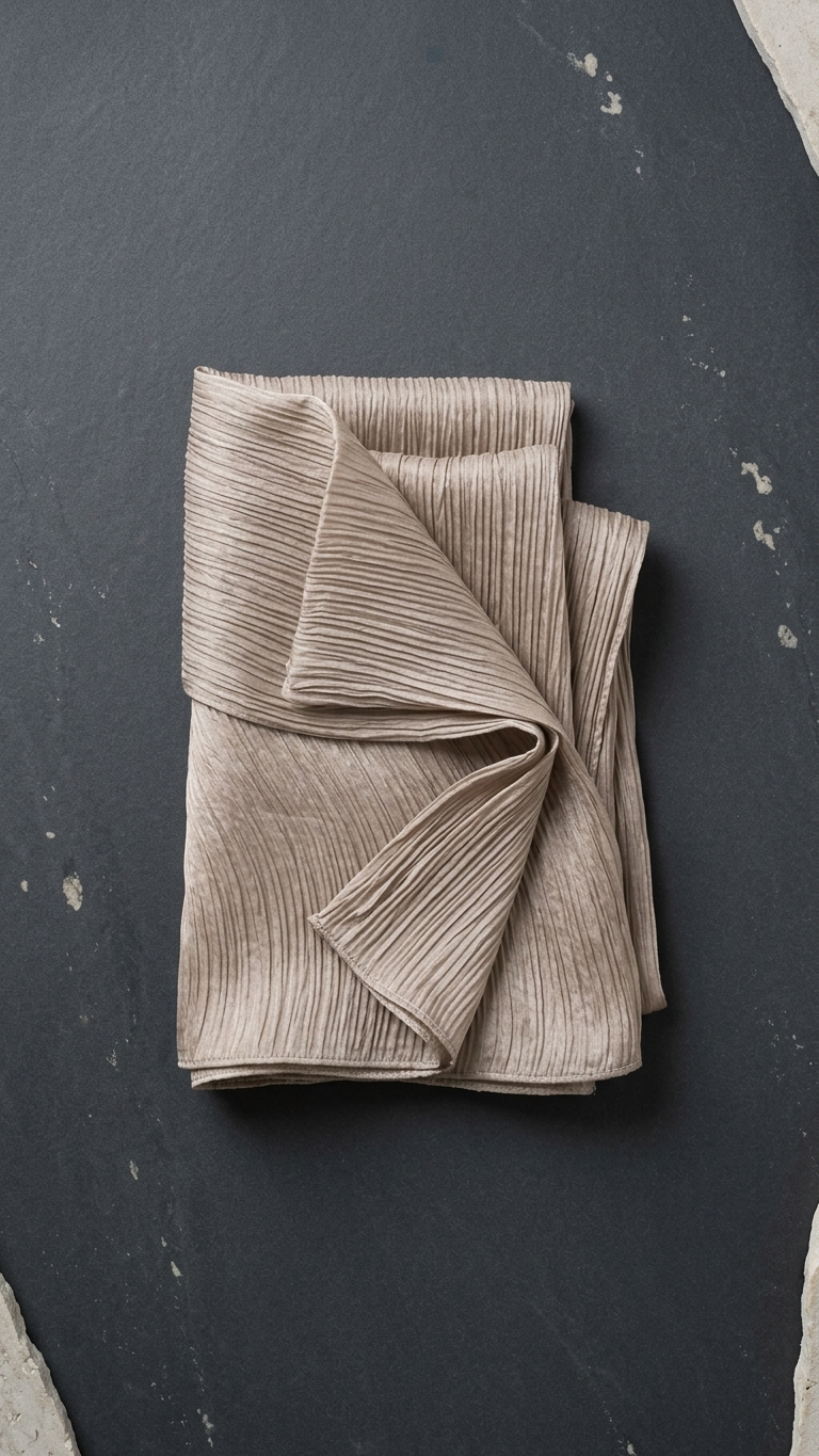 Silk Linen Hijab in Soft Beige - view 1