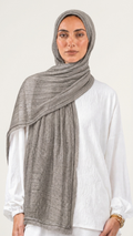 Silk Linen Hijab in Soft Stone - view 1