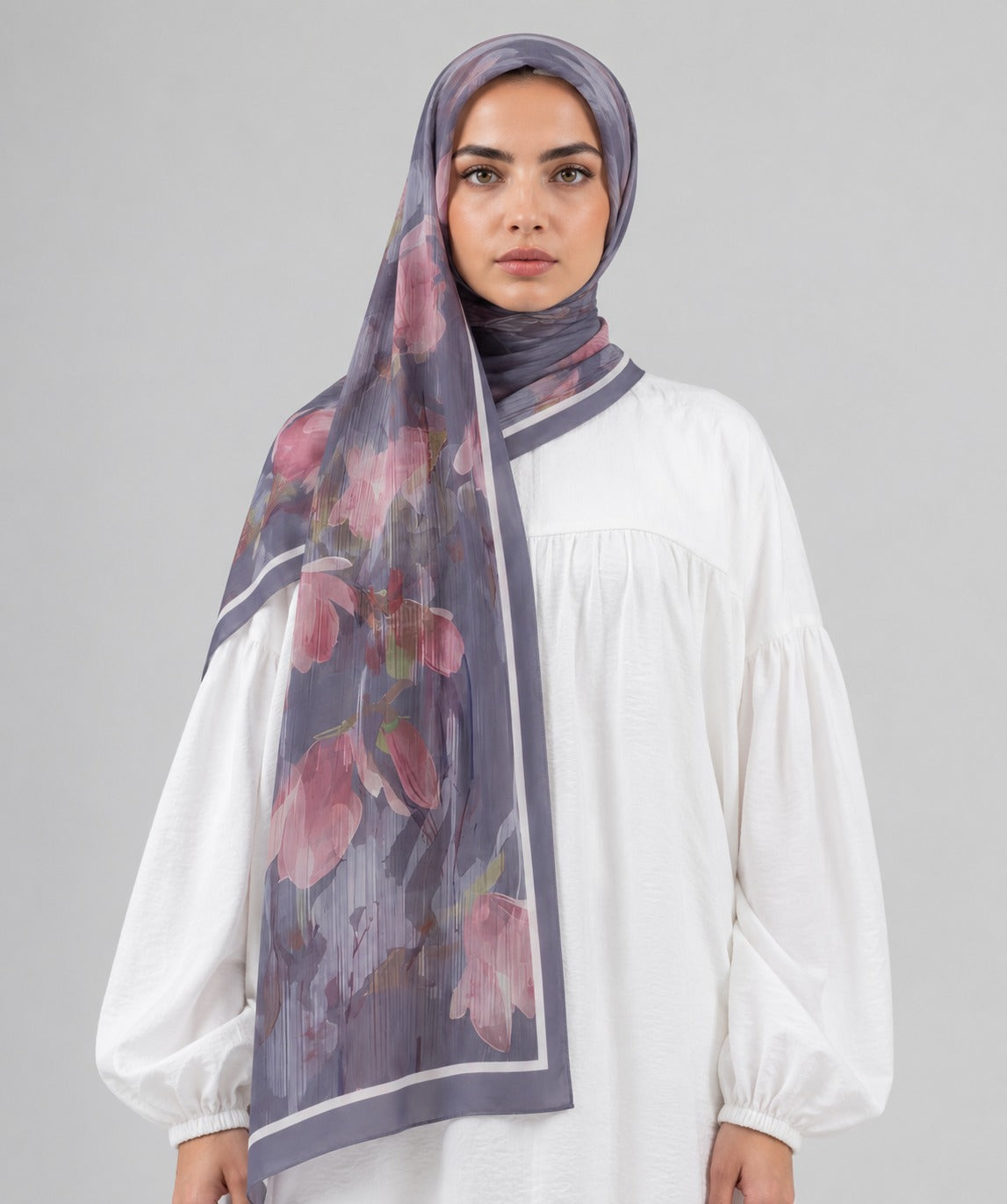 Printed Chiffon Hijab – J9 Midnight Floral
