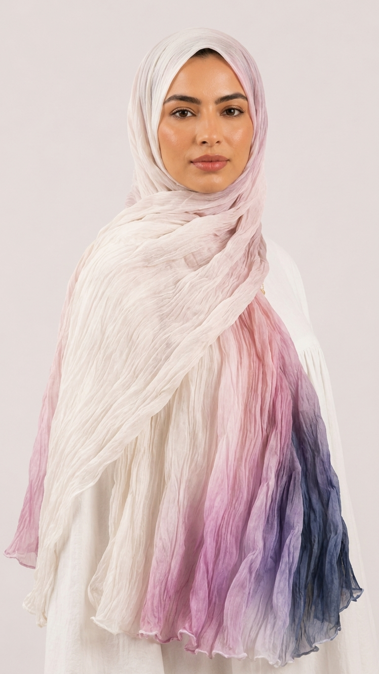 Hijabii Gradient Crinkle Chiffon Hijab – Style 10 – view 3