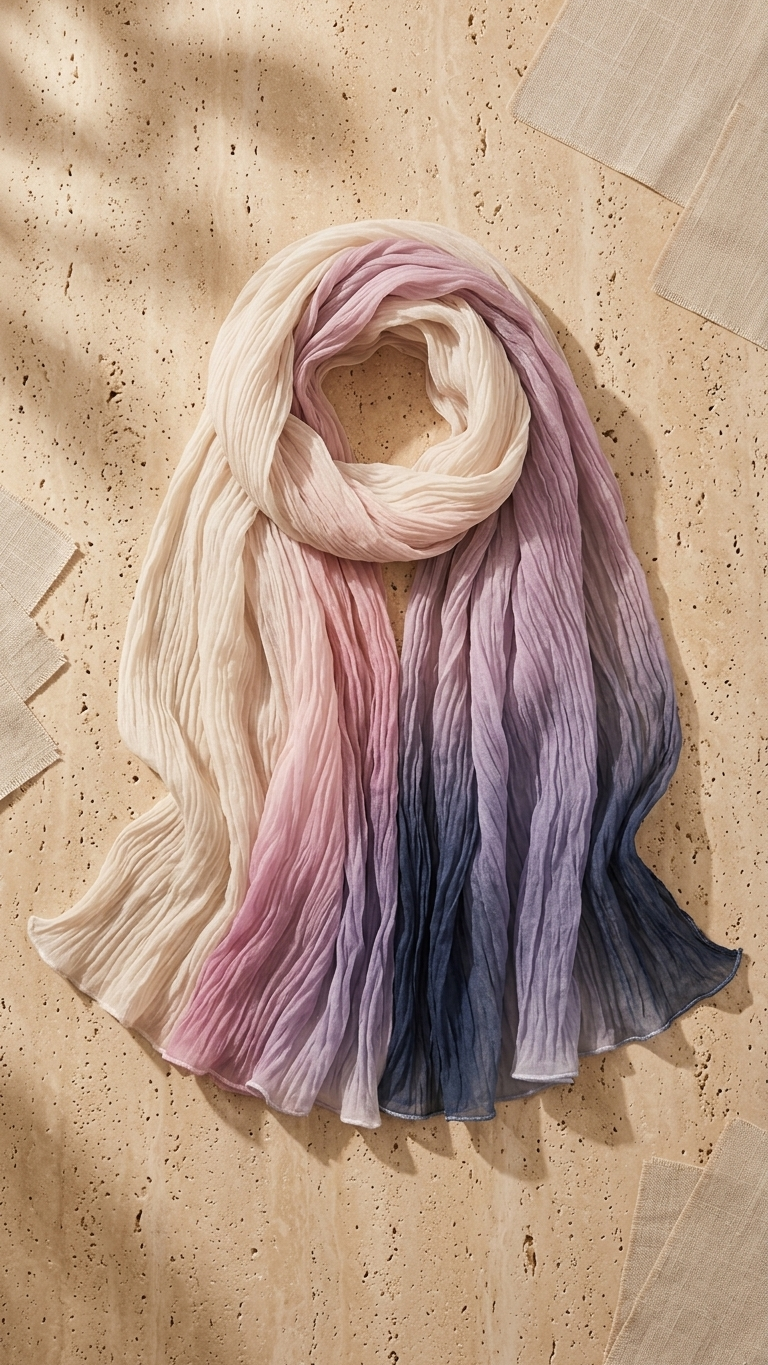 Hijabii Gradient Crinkle Chiffon Hijab – Style 10