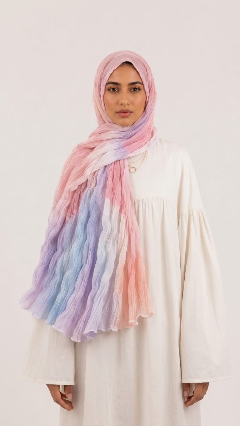 Hijabii Gradient Crinkle Chiffon Hijab – Style 12 – view 3