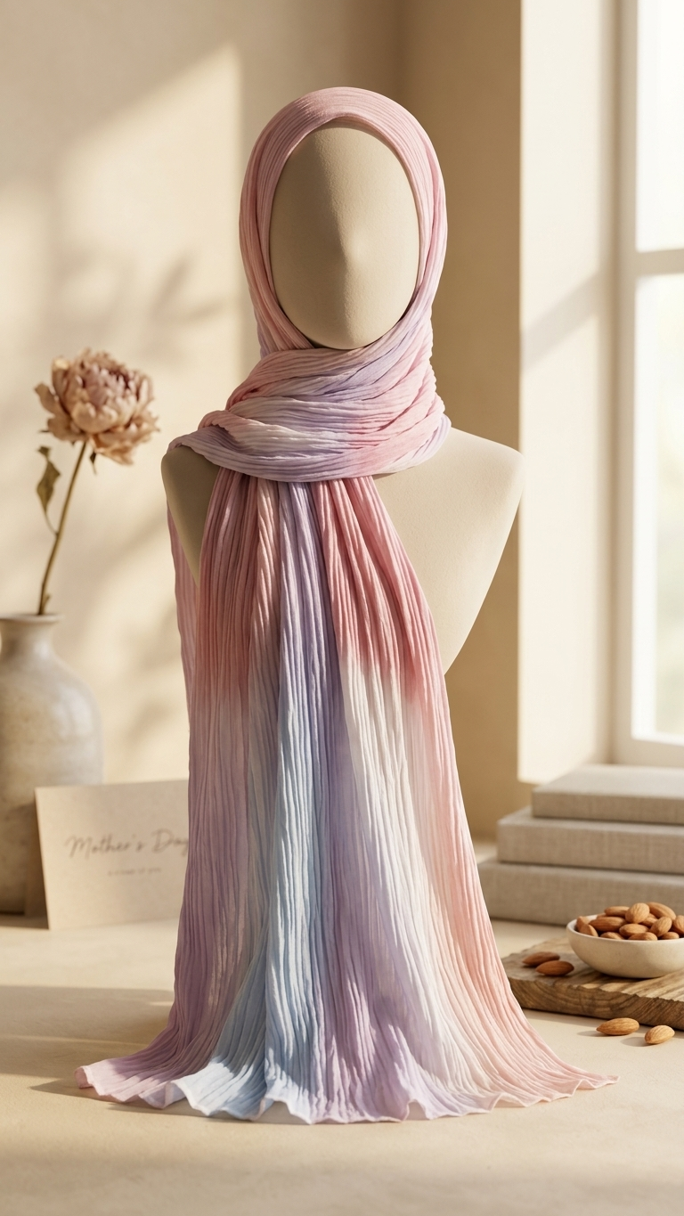Hijabii Gradient Crinkle Chiffon Hijab – Style 12