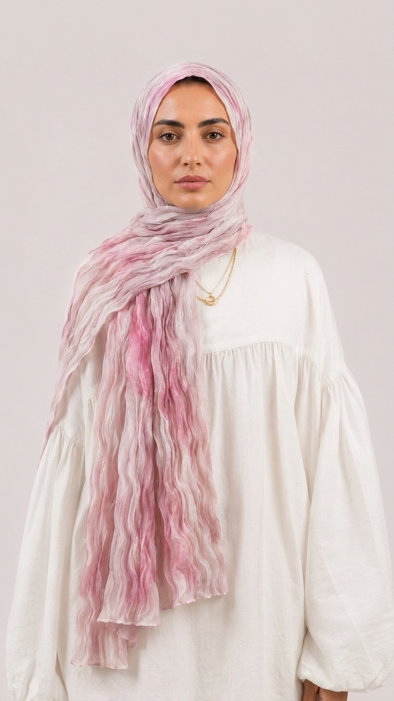 Hijabii Gradient Crinkle Chiffon Hijab – Style 1 – view 3