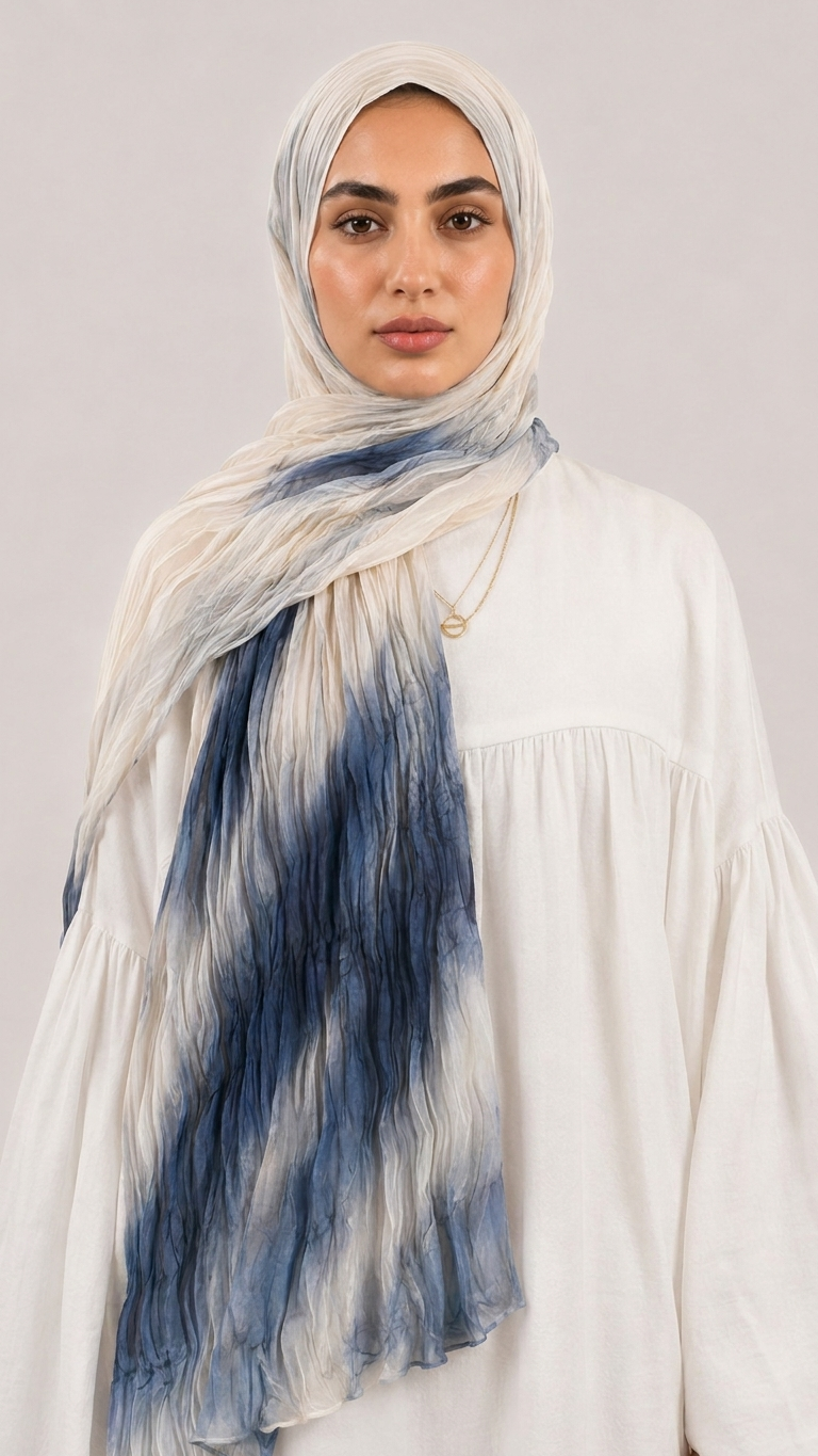 Hijabii Gradient Crinkle Chiffon Hijab – Style 2 – view 2