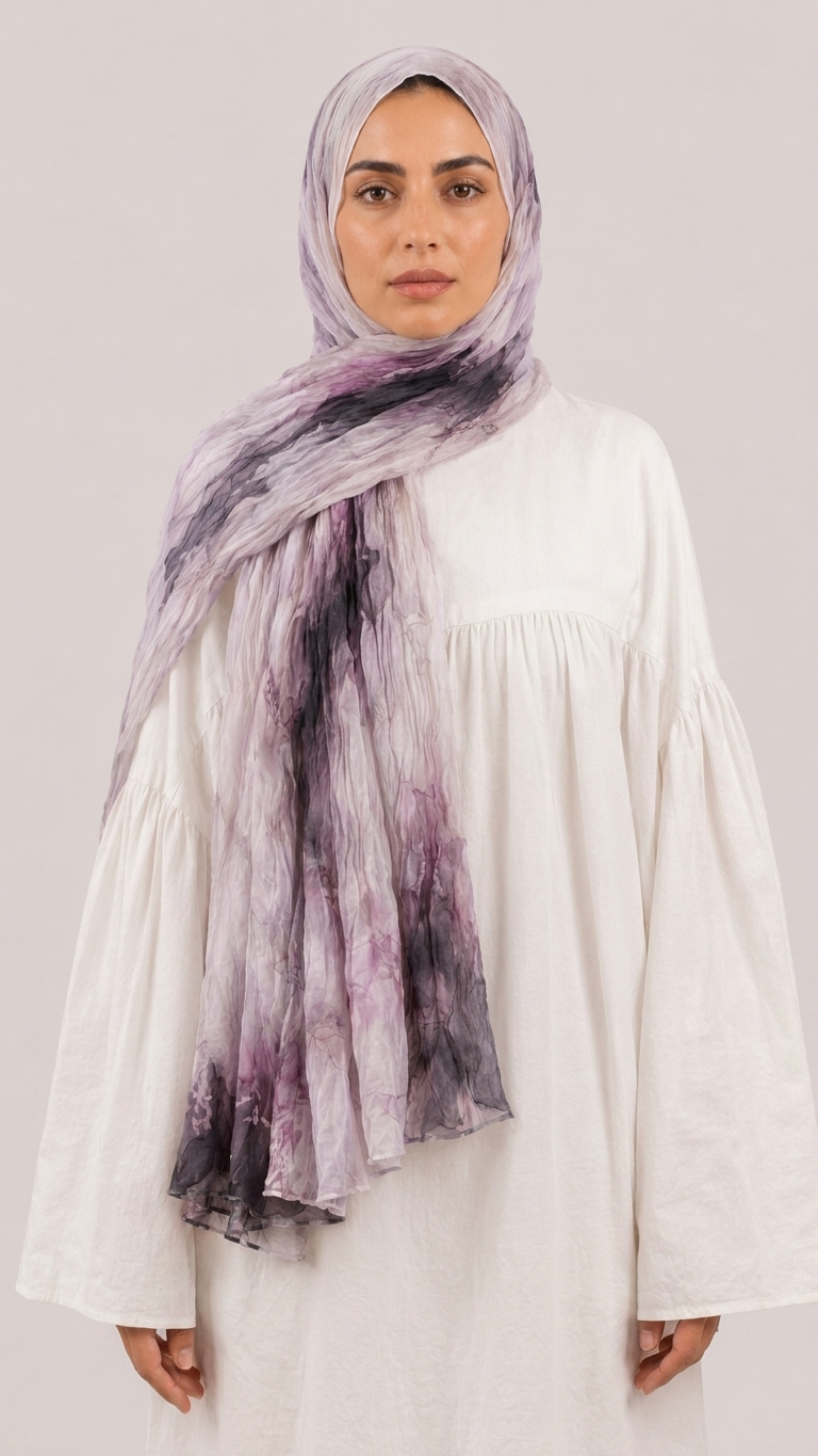 Hijabii Gradient Crinkle Chiffon Hijab – Style 3 – view 3