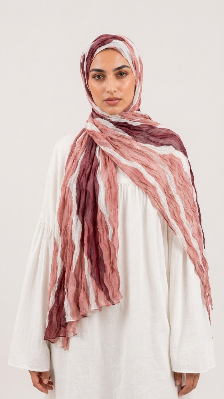 Hijabii Gradient Crinkle Chiffon Hijab – Style 4 – view 4