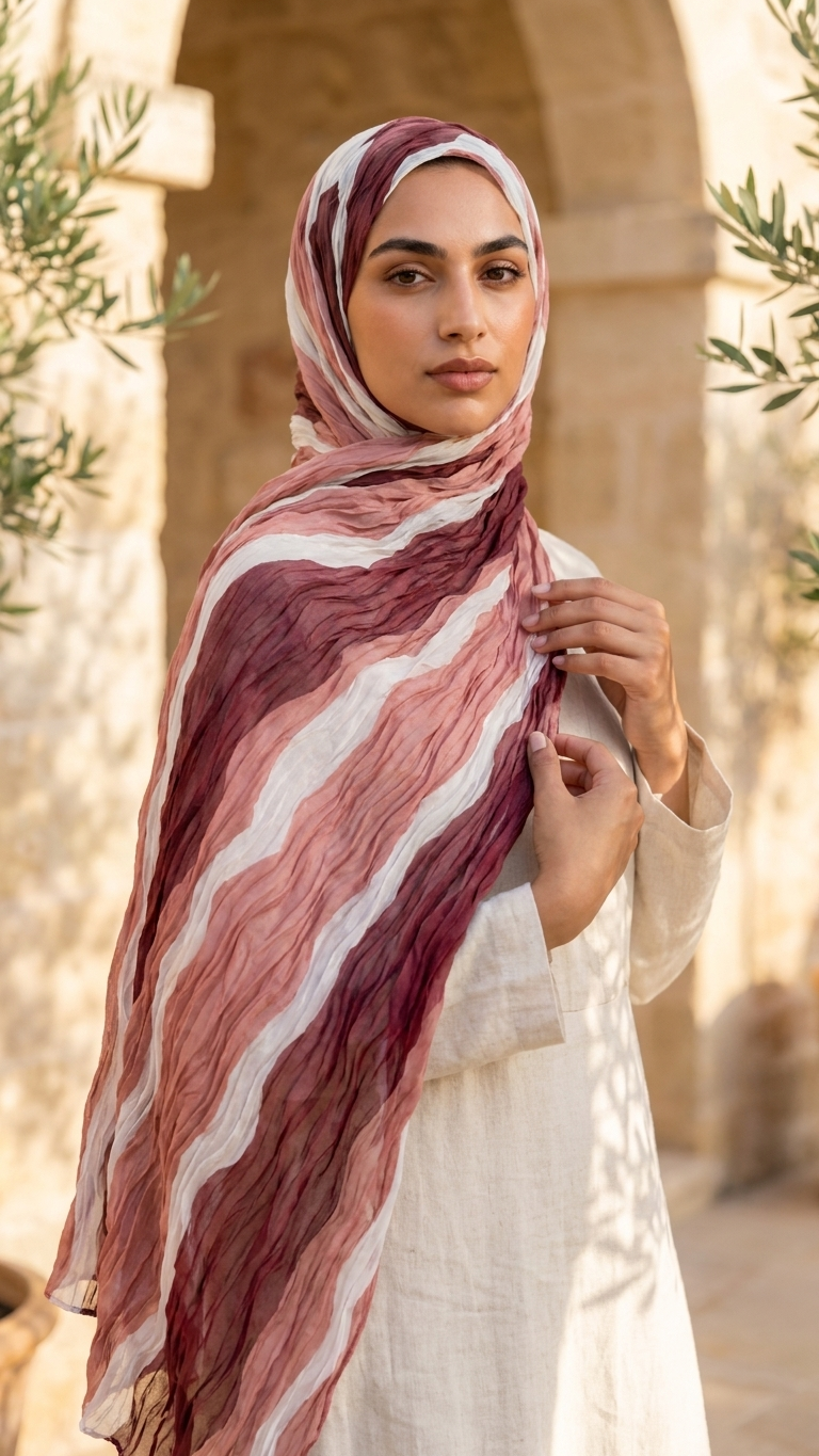 Hijabii Gradient Crinkle Chiffon Hijab – Style 4