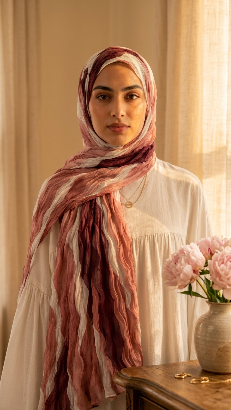 Hijabii Gradient Crinkle Chiffon Hijab – Style 4 – view 3