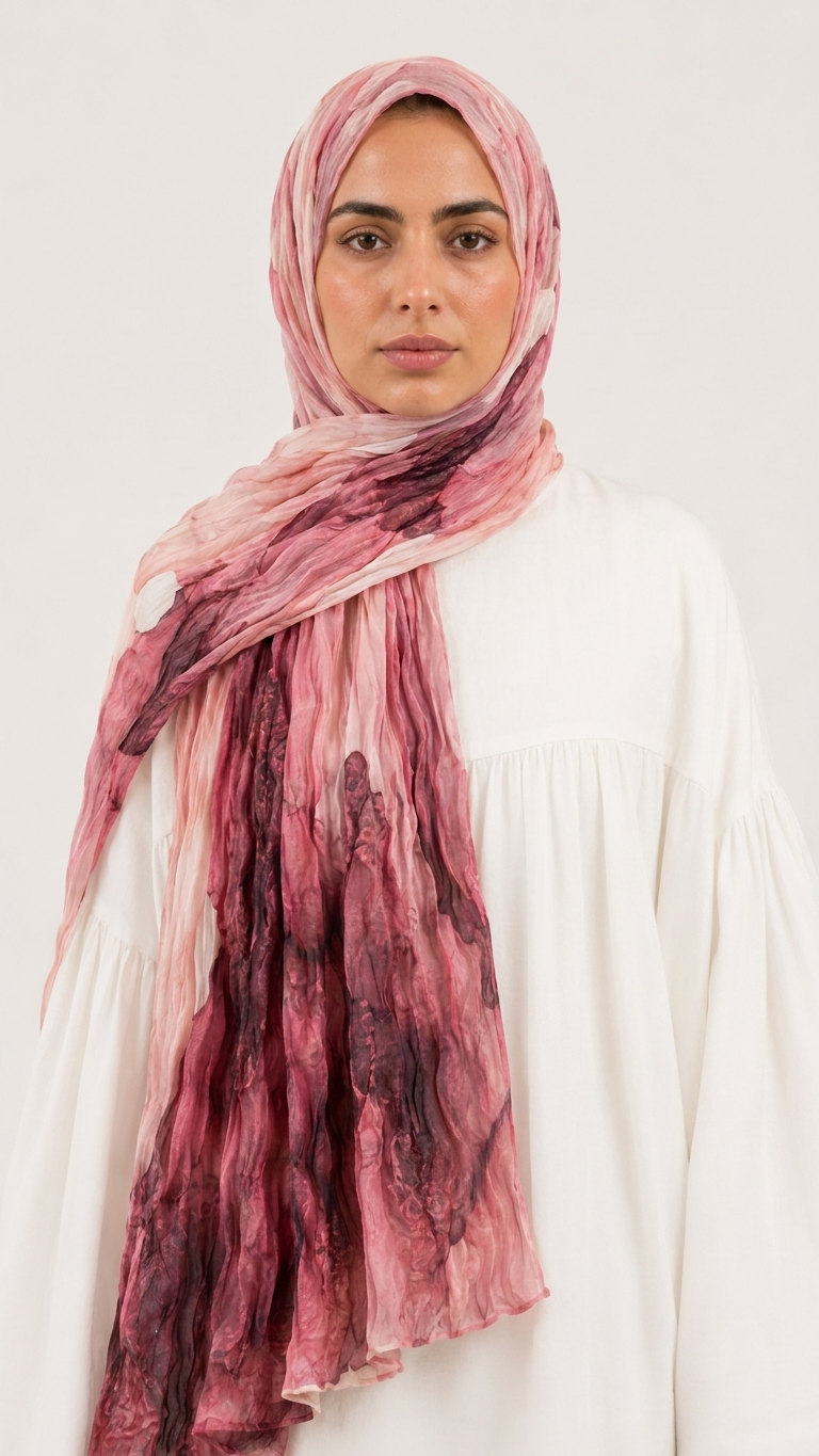 Hijabii Gradient Crinkle Chiffon Hijab – Style 5 – view 4
