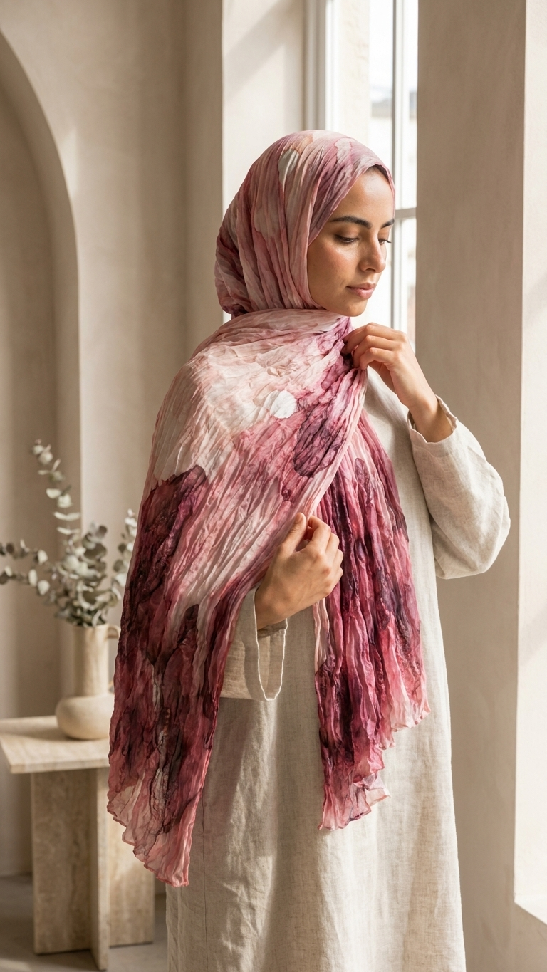 Hijabii Gradient Crinkle Chiffon Hijab – Style 5